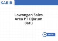 Lowongan Sales Area PT Djarum Batu